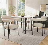Ensemble table à manger 5 pièces - pieds métalliques design ...