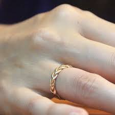 Unique Wedding Band Women Delicate Womens Wedding Ring Gold Braided Ring Cool Wedding Rings Trending Wedding Ring Trending Wedding Band Braided Wedding Rings Yellow Gold Wedding Ring Braided Ring
