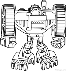 The coloring sheet includes boulder, blades, chase and heatwave. Rescue Bots Boulder Coloring Page Coloringall