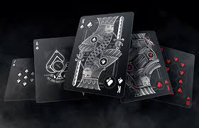 Playing cards inspired in vaporwave and geometry. Blackout Brother Double Black Playing Cards