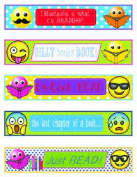 Editable Emoji Bookmarks Shelf Markers Or Desk Name Plates Emoji Bookmarks Bookmarks Shelf Markers