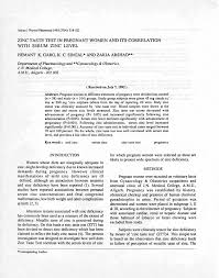 ZINC TASTE TEST IN PREGNANT WOMEN AND ITS CORRELATION WITH SERUM ZINC LEVEL