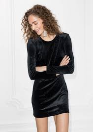 Other Stories Image 1 Of Sparkling Velour Dress In Black Velour Dress Black Velour Dress Velvet Party Dress