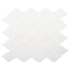 This kind of tile can cost as little as $5 per square foot for white porcelain and up to $10 or more for colorful mosaics. Mohawk White Arabesque Mosaic Wall Porcelain Tile 12 X 10 At Menards Porcelain Wall Tile Mosaic Wall Porcelain Mosaic Tile