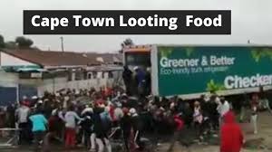 According to a statement from south africa's national parks, a vacated vagrant fire after the initial investigation, it is surmised that the origin of the fire is from a vacated vagrant fire. Cape Town Residents Looting A Checkers Food Truck During Lockdown Youtube