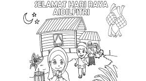 Suasana hari raya (asyiela putri) berlalulah sudah ramadan sebulan berpuasa tiba syawal kita rayakan dengan rasa. Contoh Gambar Mewarnai Gambar Suasana Idul Fitri Kataucap