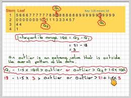 Identifying Outliers From A Stem And Leaf Plot Youtube