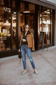 There's no need to tone down a great outfit with a dull jacket. Tan Faux Suede Jacket And Dark Green Blouse Girl Meets Gold Jacket Outfit Women Biker Jacket Outfit Women Biker Jacket Outfit