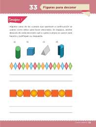 Libro para el maestro matematicas 3 grado. Figuras Para Decorar Bloque Ii Leccion 33 Apoyo Primaria