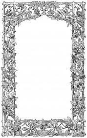 Victorian Vine Leaf Page Border Scrapbook Frames Coloring Pages Clip Art Borders