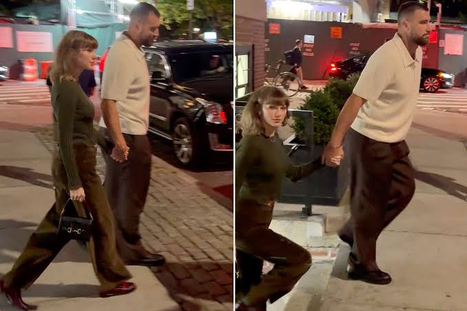 Taylor Swift, Travis Kelce Hold Hands Following N.Y.C. Dinner Date Night:  Photos