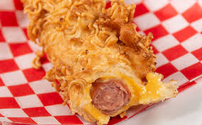 Cheesy Ramen Dog Calgary Stampede Fried potato, hamburger french fries pizza corn dog chicken nugget, fries, food, american food, cuisine png. cheesy ramen dog calgary stampede
