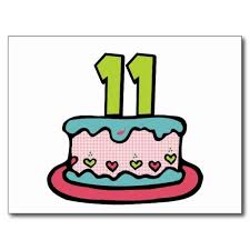 Birthday Cake Pictures Cartoon 11 Year Old Birthday Cake Postcard Zazzle Com Birthday Cake Card Cartoon Birthday Cake Eleventh Birthday