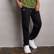 Mens Cotton Classic Open Bottom Fleece Sweatpants Russell