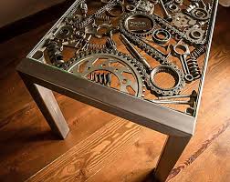Engine Table Block Led Light V6 Metal Art Piston Skull Bottle Etsy Steel Coffee Table Steel Furniture Car Part Furniture