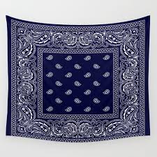 Blue is my favorite color & my favorite of the 42 creative ways to craft with bandanas. Bandana Navy Blue Southwestern Wall Tapestry By Rosemarya Society6