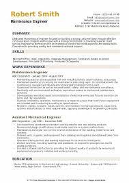 Maintenance Engineer Resume Samples | Qwikresume