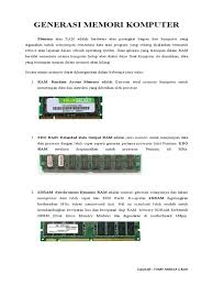 Semakin hari jenis virus komputer semakin banyak. Generasi Memori Komputer