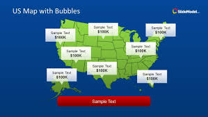 Us Map Template For Powerpoint With Bubbles Slidemodel Powerpoint Templates Us Map Powerpoint