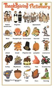 Thanksgiving Pictionary Thanksgiving Vocabulary Thanksgiving Worksheets Thanksgiving Crossword
