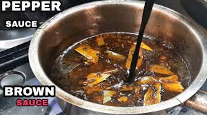 In a saucepan combine 2 cans of low sodium beef broth, 4 cloves of garlic cut in half, 2 large carrots skinned and cut into 4 pieces, one. How To Make Pepper Sauce Without Demi Glace Restaurants Style Brown Sauce Recipe Chef Deepak Youtube