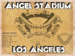 Los Angeles Angels Angel Stadium Vintage Seating Chart Baseball Print