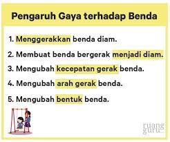 Pengertian Gaya Dan 5 Pengaruhnya Terhadap Benda Lain