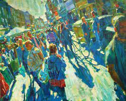 Brick Lane Crowds By Hashim Akib Daler Rowney Painting Art Fine Art