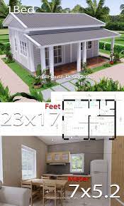 Granny Flat 23x17 Feet 1 Bedroom Gable Roof In 2021 Small House Design Gable Roof House Design