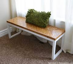 For a tabletop, you'll want to go with the maximum thickness. Remodelaholic Diy Wood Bench With Box Frame And Chevron Top