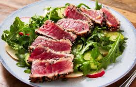 This Seared Ahi Tuna With Arugula Salad Is Perfect For Date Night Recipe Seared Tuna Recipe Ahi Tuna Steak Tuna Recipes