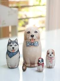 Dogs Nesting Dolls 5piece Set Uniquely Dogs Dolls Matryoshka Etsy In 2020 Nesting Dolls Dog Doll Matryoshka Doll