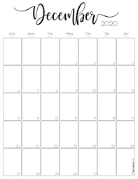 Stylish Vertical 2020 Monthly Calendar Free Printables In 2020 Monthly Calendar Monthly Calendar Printable Free Printable Calendar