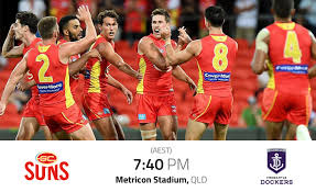 Fremantle is at home to the gold coast suns, before st kilda plays adelaide in north queensland as round 13 continues. Gold Coast Suns V Fremantle Dockers Livestream Hello Gold Coast