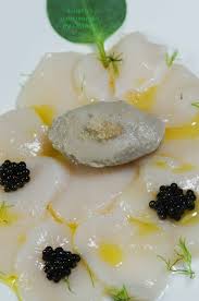 Carpaccio De Saint Jacques Sorbet Huitres Et Caviar Recettes De Cuisine Carpaccio Saint Jacques Assiette Gourmande