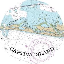 Captiva Island Nautical Chart Print Sandstone Coasters Fort Myers Map Art Beach Home Decor Gone Fishing Gifts Or Florida Souvenir