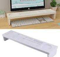 HEMOTON White PVC Keyboard Stand with Multi-functional Storage for Desk  Organization 1 Piece