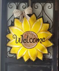 Summer And Fall Sunflower Burlap Door Hanger Decoration Burlap Door Hangings Burlap Door Hanger Fall Door Decorations
