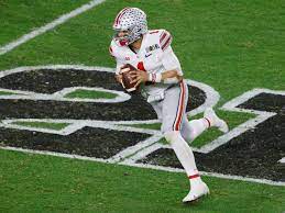 Hardly anyone has noted the tangible flaws of lawrence's game, and legitimate reasons for concern haven't slowed the hype for wilson (he didn't play against the best competition and lacks size) or jones (he. Justin Fields 40 Yard Dash Time Watch Ohio State Qb Run 4 4 40 At Pro Day Workout Video Draftkings Nation