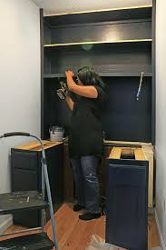 This project converts a wide closet into a recessed desk space, using quikrete countertop mix. How To Turn A Closet Into An Office Nook Home Made By Carmona