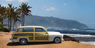 Old antique hawaiian islands map historical jigsaw puzzle. Vintage Woody On Hawaiian Beach By Ed Freeman