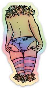 Boi Butt Cute Femboy Gay Boy Panties Pinup Kinky Holographic - Etsy