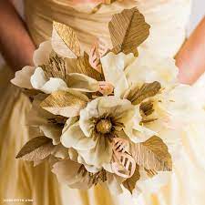 Bridal bouquets are perhaps the most essential accessory for a wedding day. Crepe Paper Wedding Bouquet Lia Griffith