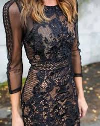 61894 mini abito da sera nero con spalle scoperte inserti velati pizzo e strass. Abito Nero In Pizzo