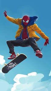Spiderman Skateboarding Iphone Wallpaper Spiderman Art Marvel Spiderman Amazing Spiderman
