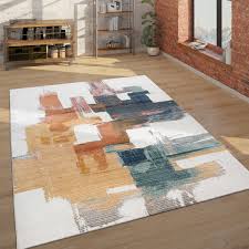 Mit einem abstrakten wandbild können sie einfach ein einzigartiges interieur gestalten. Teppich Wohnzimmer Abstraktes Muster Weiss Teppichcenter24