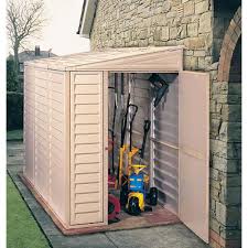 Duramax Building Products Sidemate 4 Ft X 8 Ft Vinyl Shed With Foundation 00614 The Home Depot Backyard Storage Sheds Backyard Storage Shed Storage