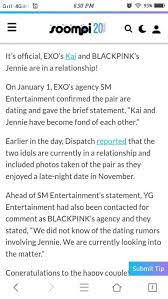 Kai and jennie are dating. Jennie Blackpink And Kai Exo Dating K Fun Kpop Facts Updates And News Facebook