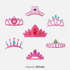 Free Vector Flat Pink Princess Tiara Collection The line starts on the left end of the horizontal construction line and ends above and to the right of the right eye. free vector flat pink princess tiara
