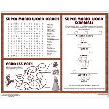 Super Mario Bros Activity Placemats Super Mario Bros Birthday Party Super Mario Birthday Party Mario Brothers Birthday Party